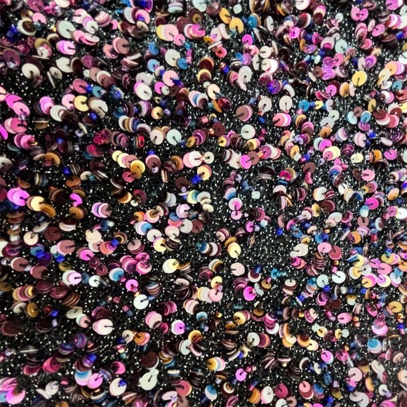 Parker Women's Sequin Dress Size 12 Multicolor Long Sleeve Party Short - Picture 3 of 11